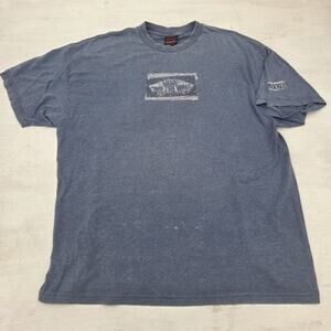 Vintage VANS Off the Wall T-Shirt Mens XL Blue Short Sleeve Thrashed Skater